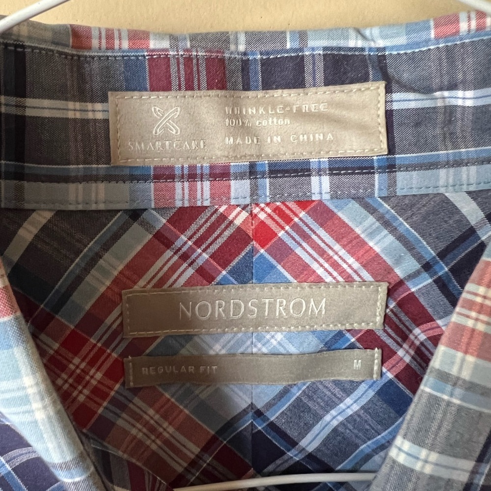 Barely worn mens medium button shirt.  Brand Nordstrom. Perfect condition
